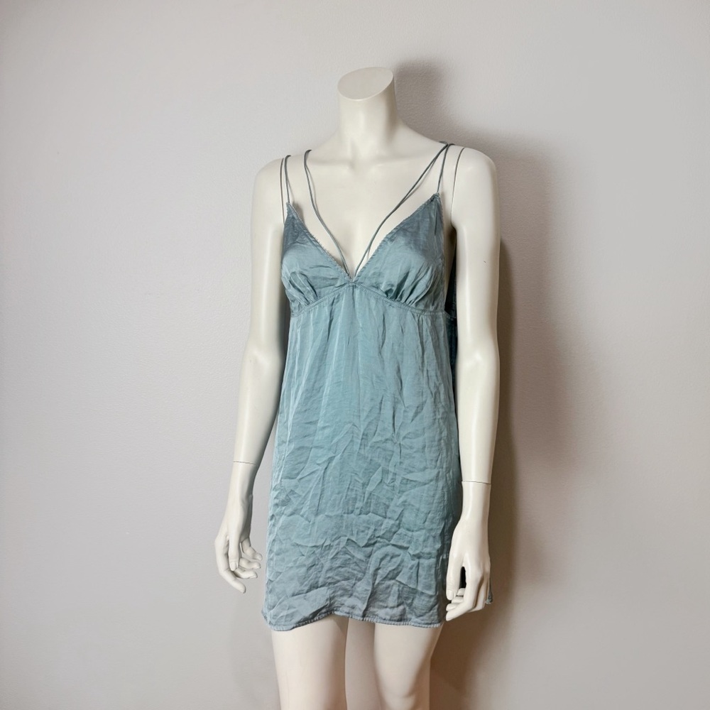 Free People Intimately “Just Because” Chemise/Slip Size Small Teal Green